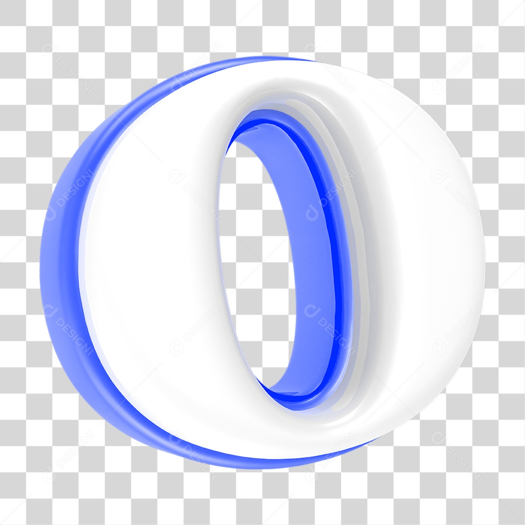 Alfabeto Azul com a Letra O PNG Transparente
