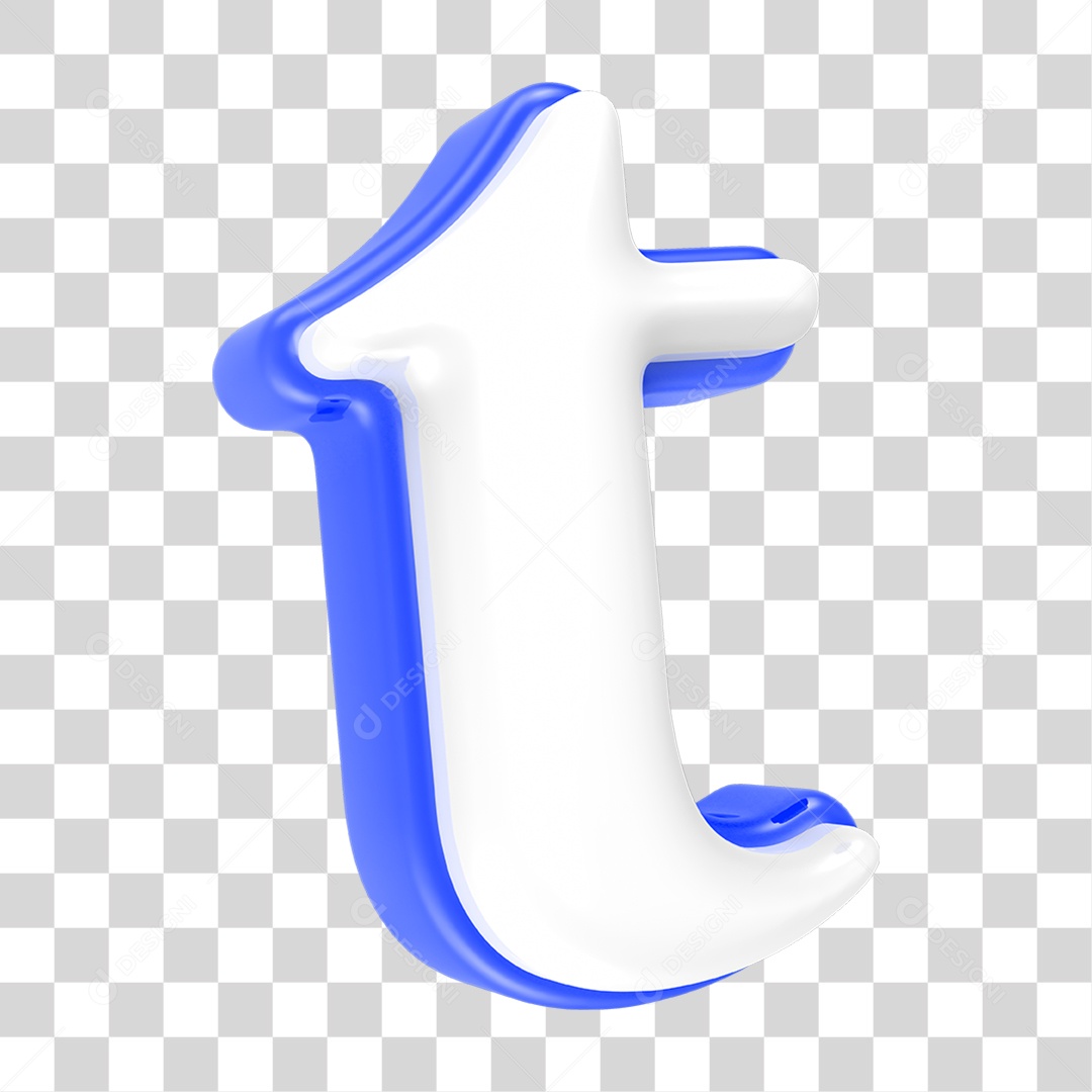 Alfabeto Azul com a Letra T PNG Transparente