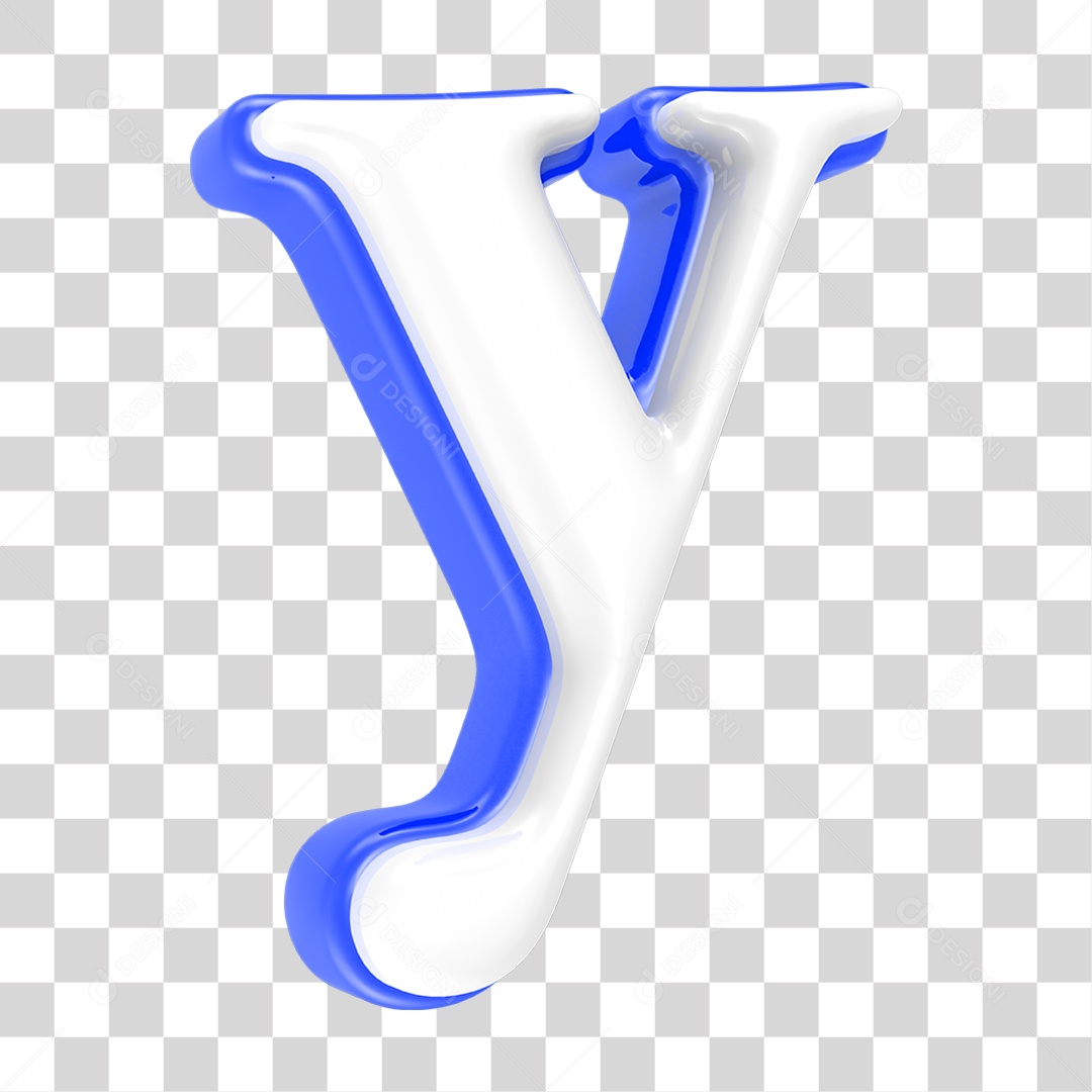 Alfabeto Azul com a Letra Y PNG Transparente