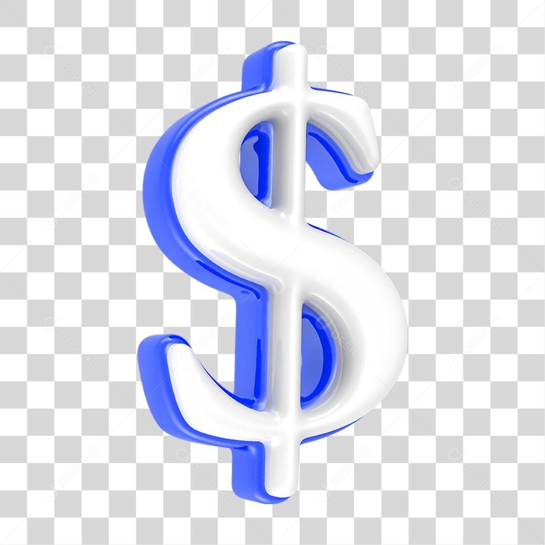 Símbolo Azul Cifrão PNG Transparente