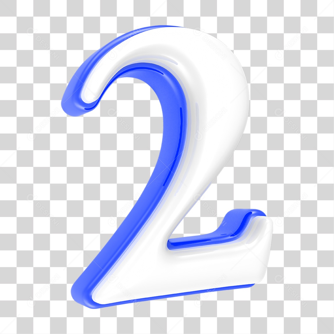 Número Azul 2 PNG Transparente
