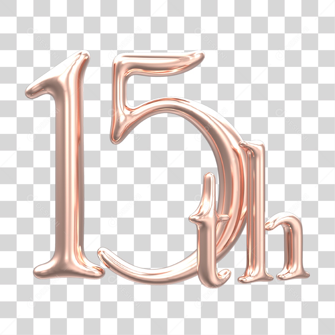 Número de Aniversário 15 PNG Transparente