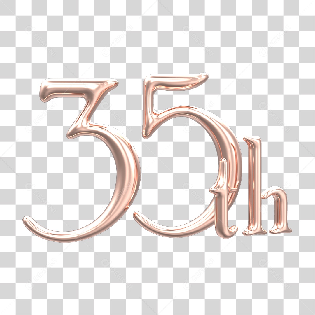 Número de Aniversário 35 PNG Transparente