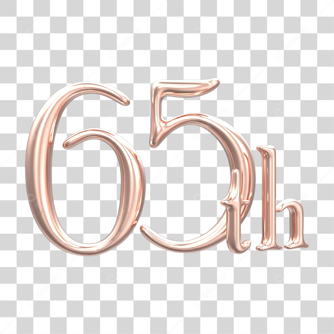 Número de Aniversário 65 PNG Transparente