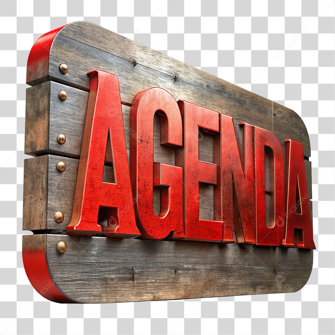 Selo 3D Agenda Led PNG Transparente