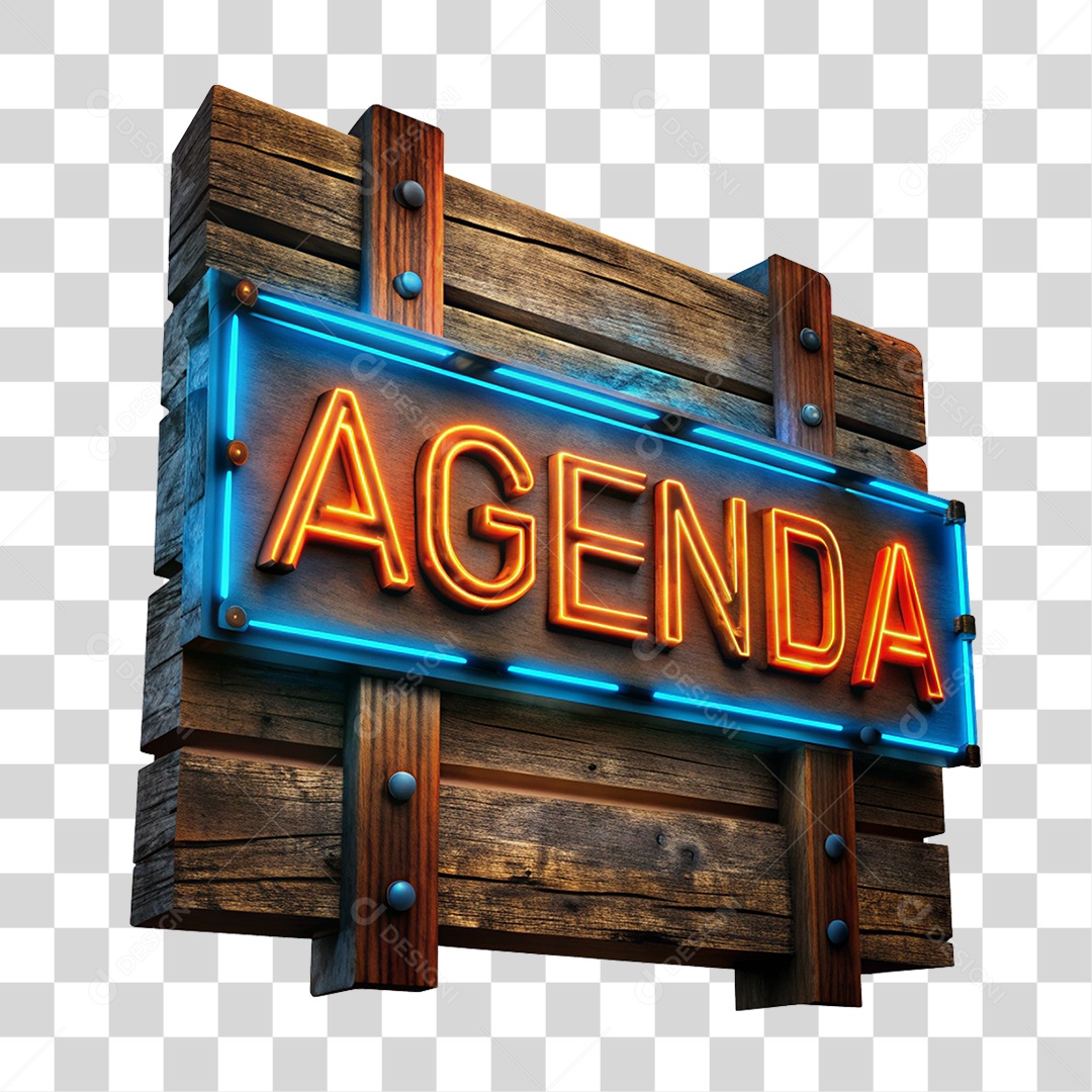 Selo 3D Agenda Led PNG Transparente