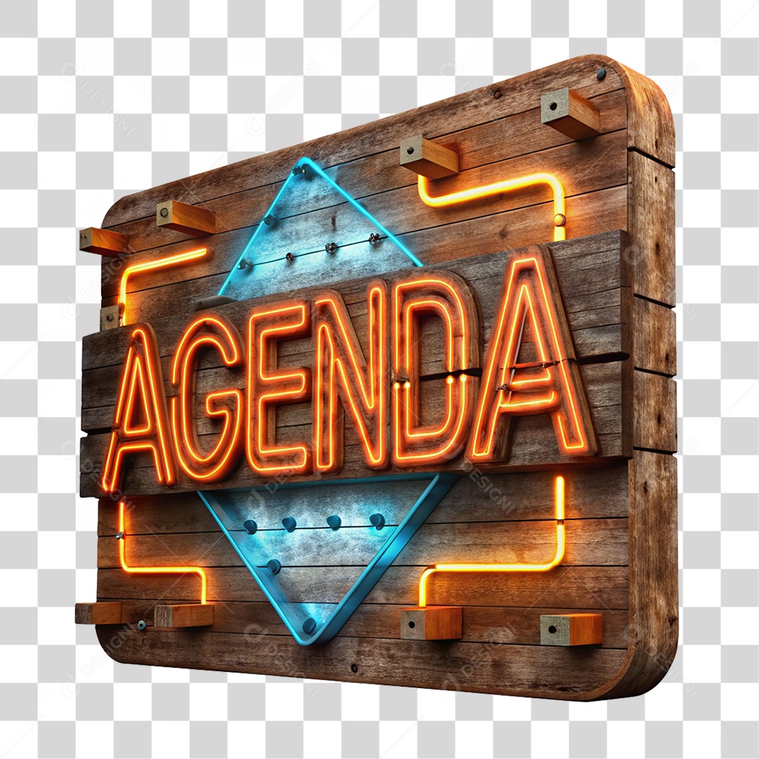 Selo 3D Agenda Led PNG Transparente