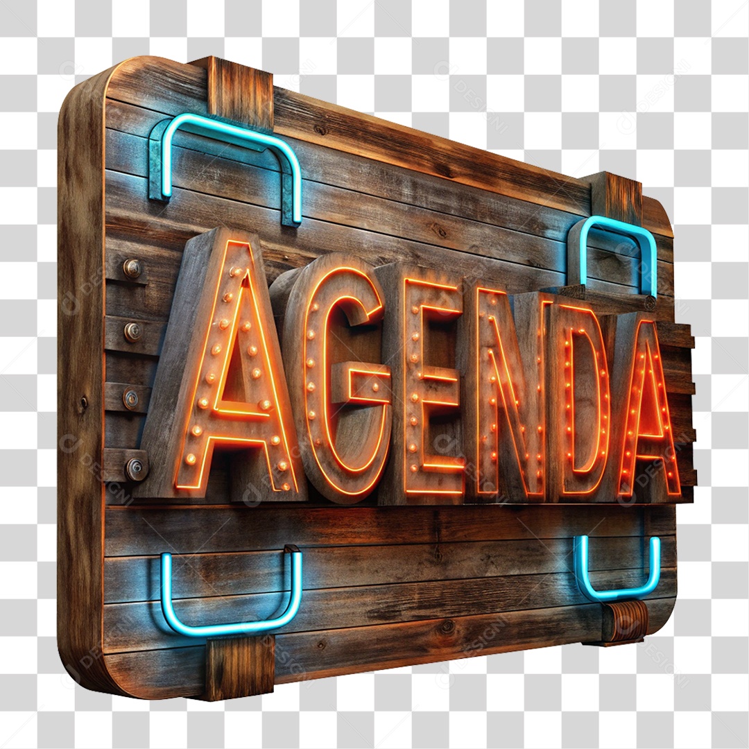 Selo 3D Agenda Led PNG Transparente
