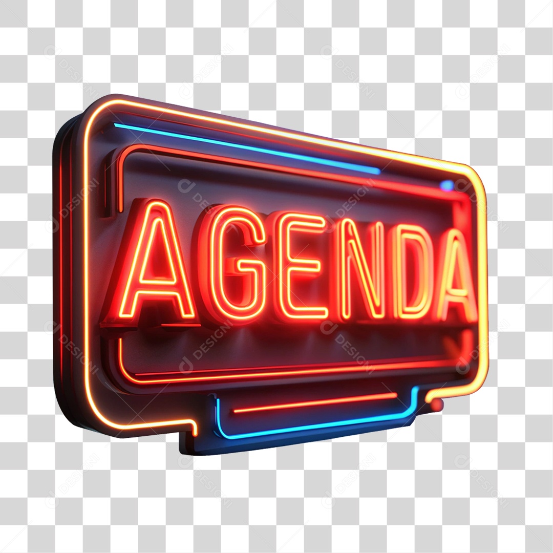 Selo 3D Agenda Led PNG Transparente