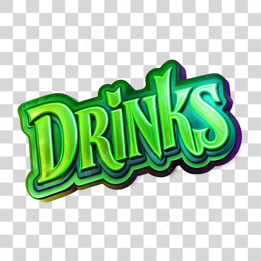 Selo 3D Drinks PNG Transparente