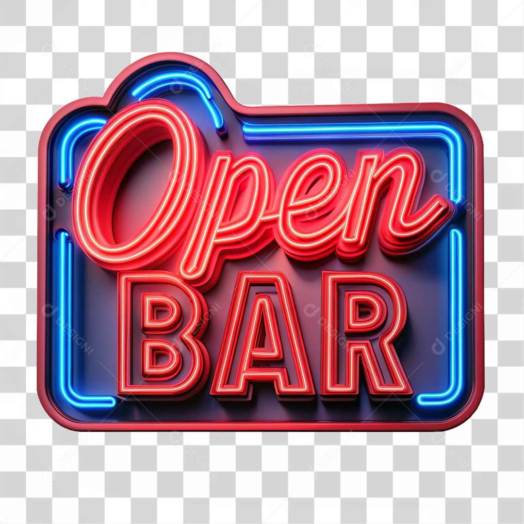 Selo 3D Open Bar PNG Transparente