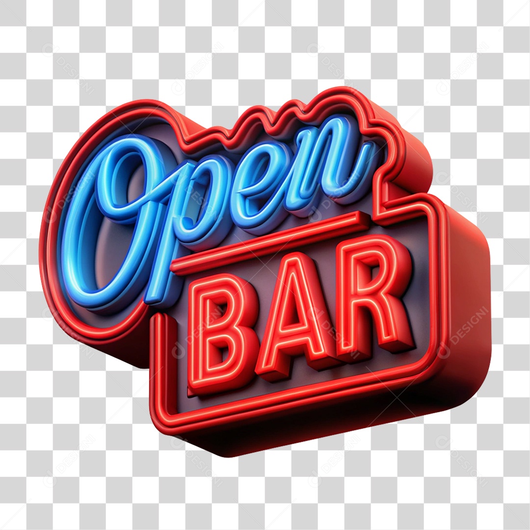 Selo 3D Open Bar PNG Transparente