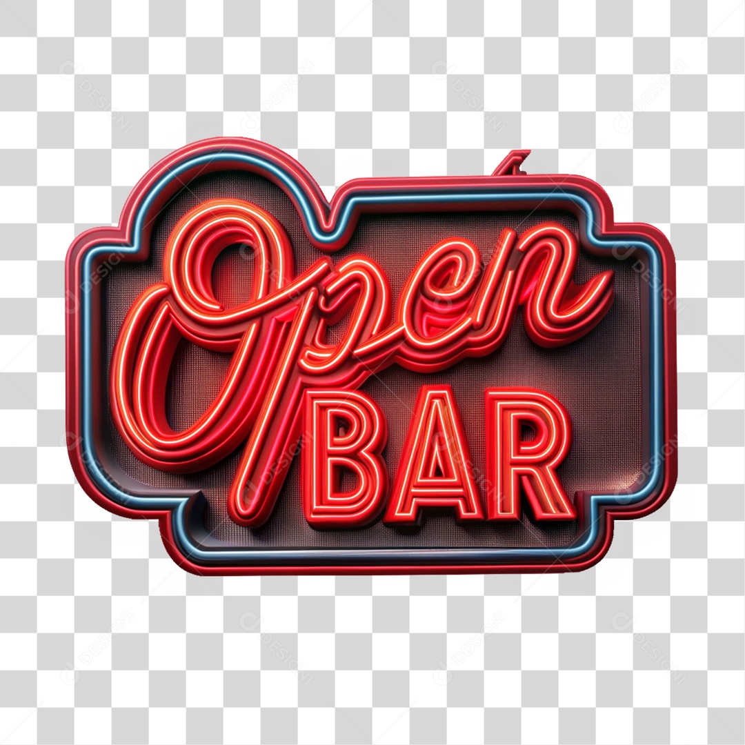 Selo 3D Open Bar PNG Transparente