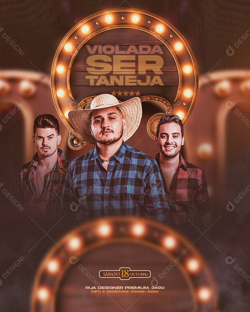 Feed Flyer Violada Sertaneja Social Media PSD Editável