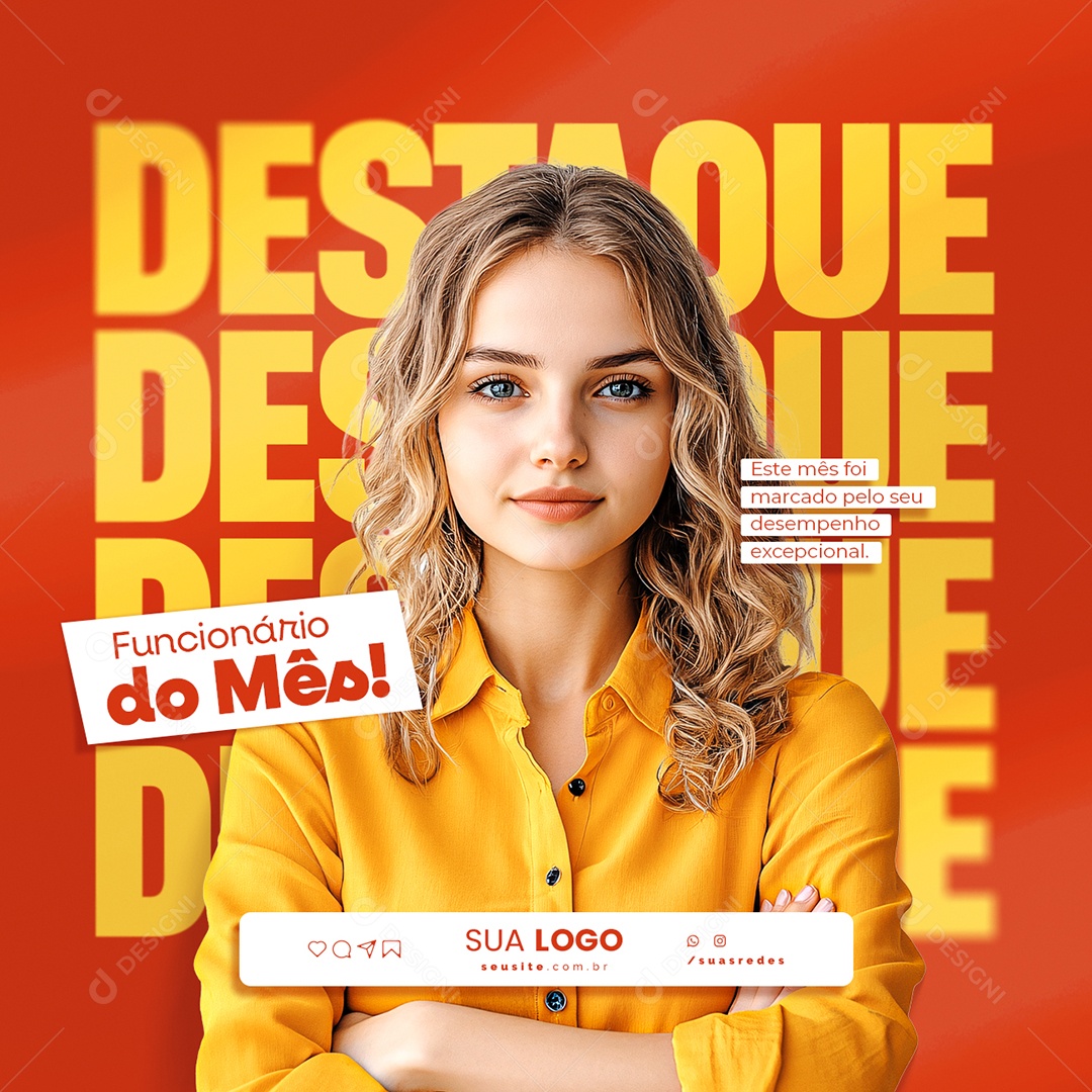 Funcionário Do Mês Destaque Social Media PSD Editável