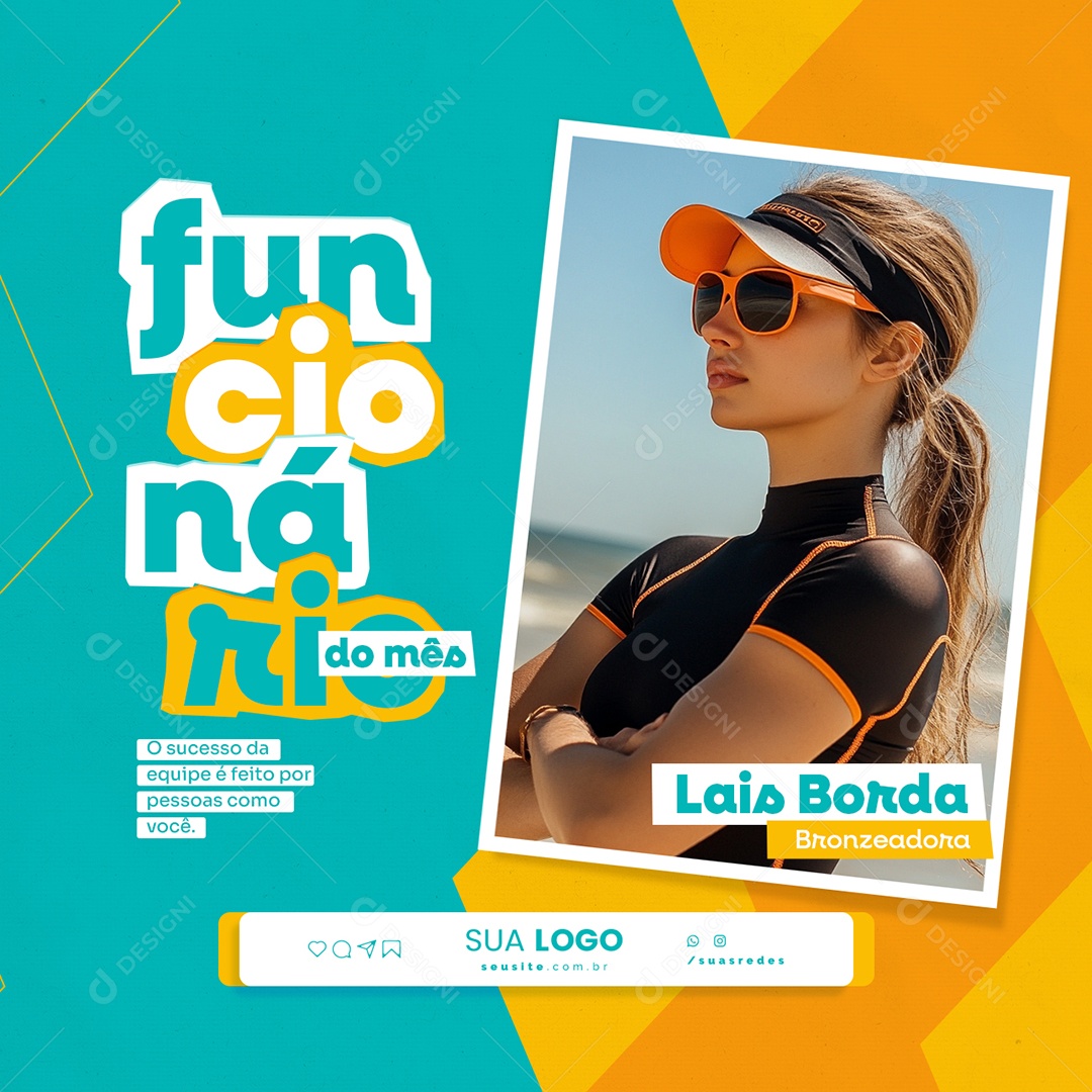 Funcionária Do Mês Lais Borda Bronzeadora Social Media PSD Editável