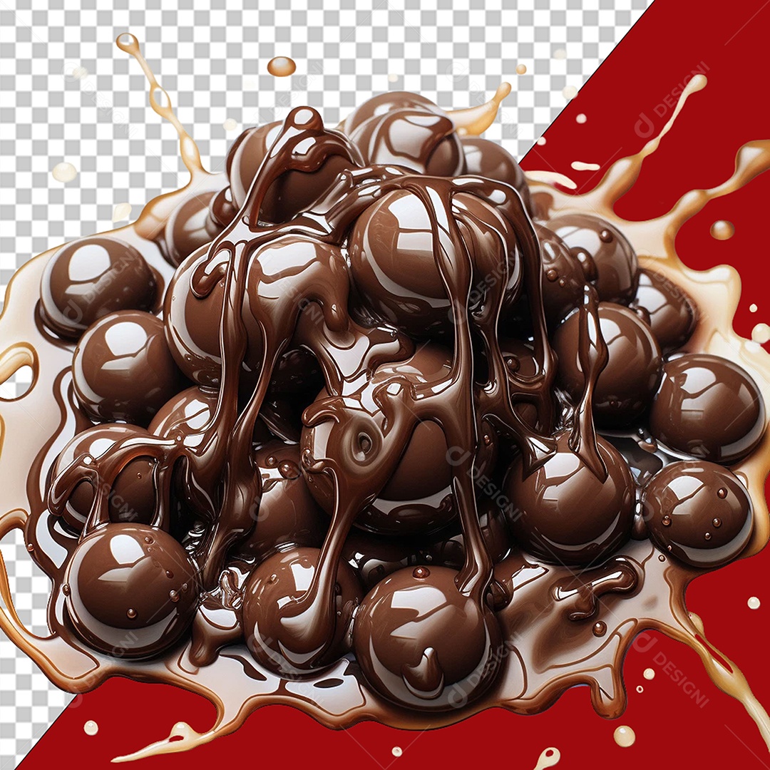 Chocolate Elemento 3D para Composição PSD