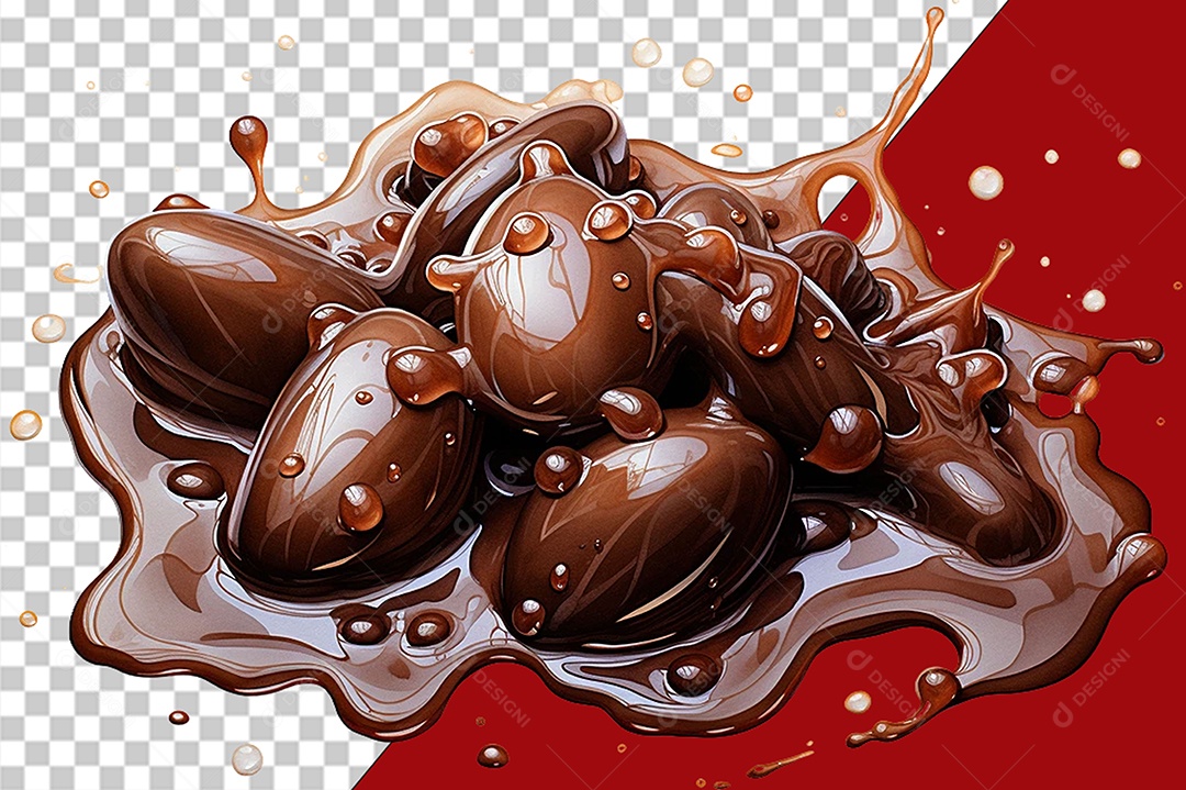Chocolate Elemento 3D para Composição PSD