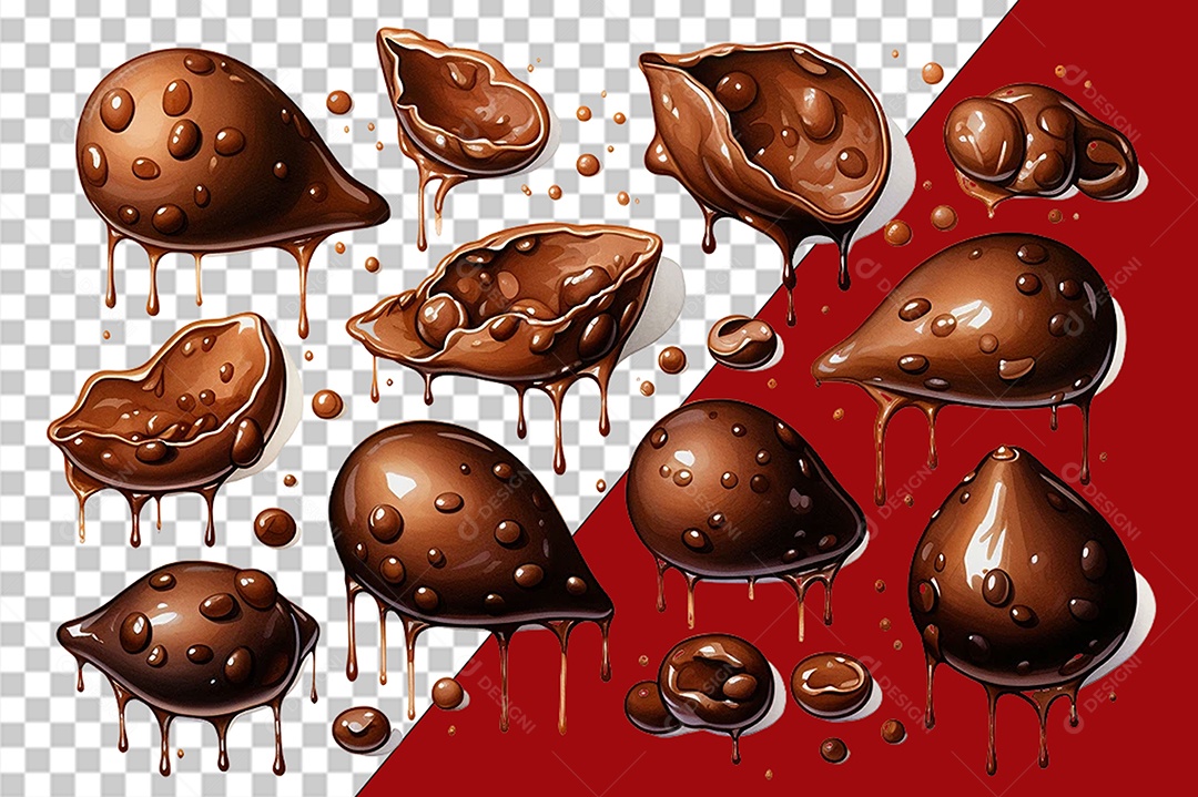 Chocolate Elemento 3D para Composição PSD