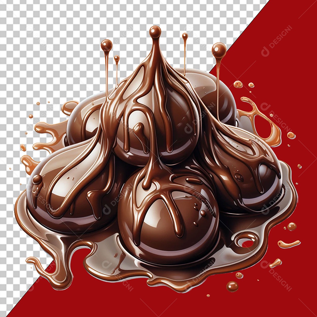 Chocolate Elemento 3D para Composição PSD