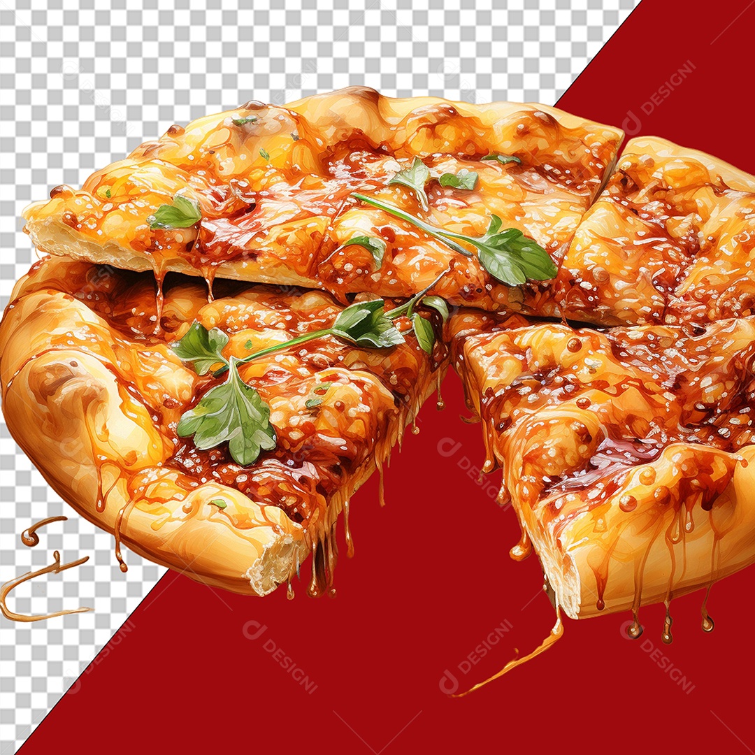 Pizza Elemento 3D para Composição PSD