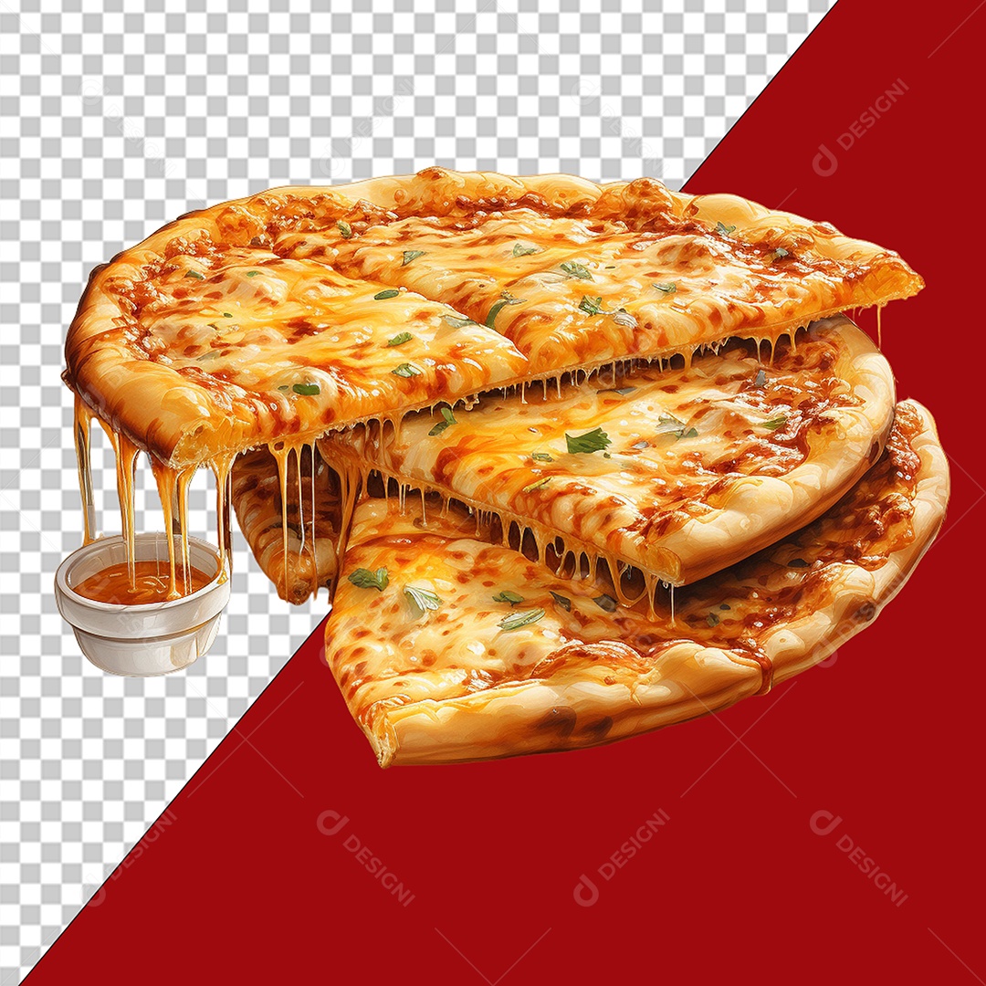 Pizza Elemento 3D para Composição PSD