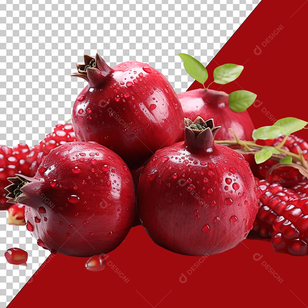 Romã Elemento 3D para Composição PSD