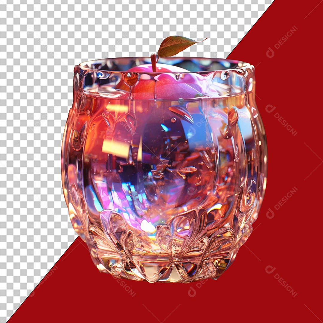 Maçã Cristalizada Elemento 3D para Composição PSD