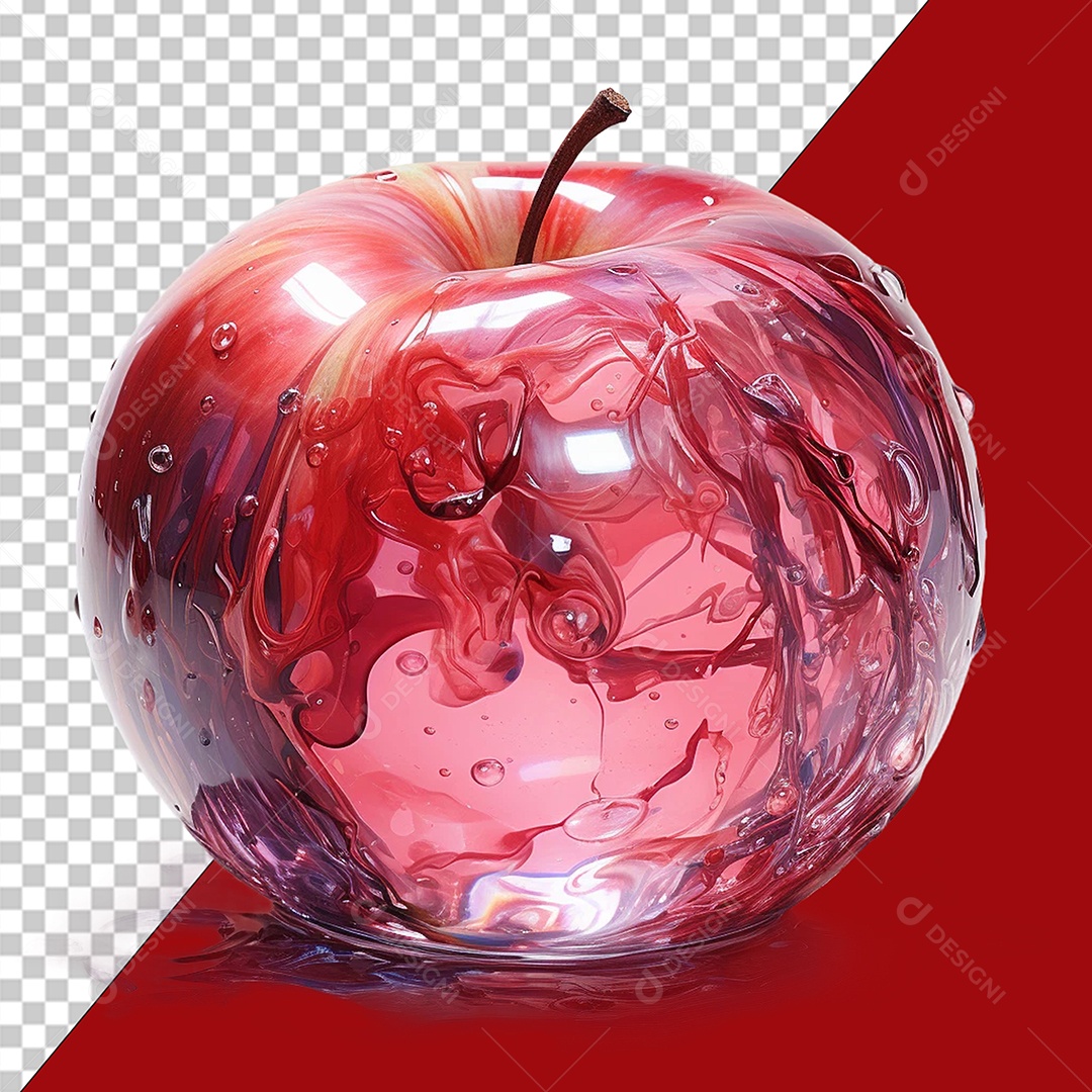 Maçã Cristalizada Elemento 3D para Composição PSD