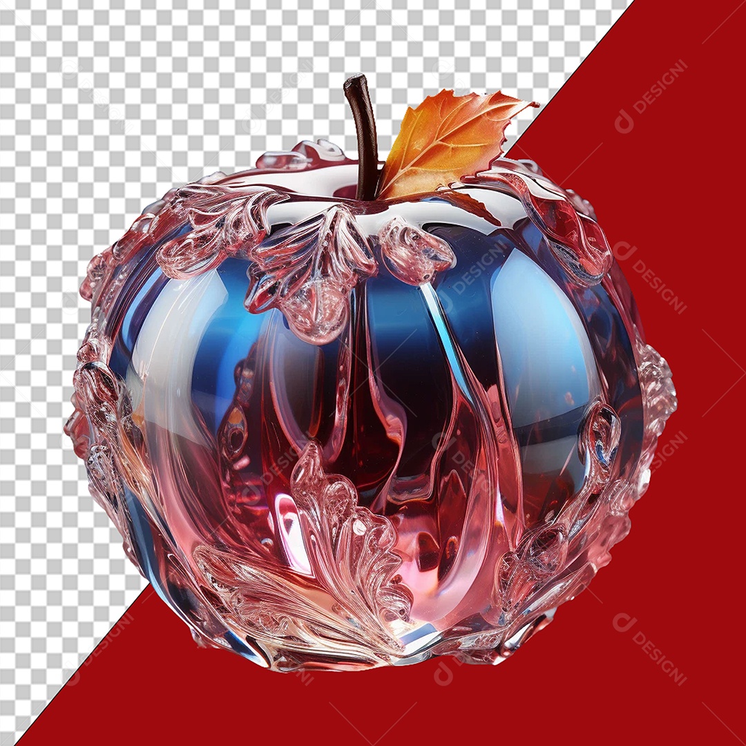 Maçã Cristalizada Elemento 3D para Composição PSD