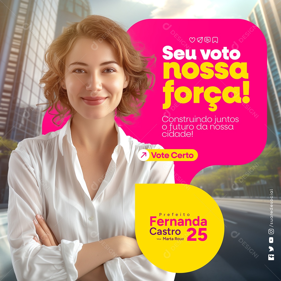 Feed Campanha Politica Social Media PSD Editável