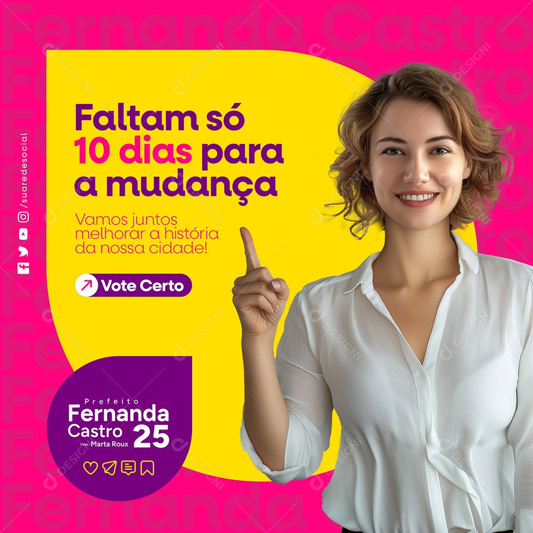 Feed Campanha Politica Social Media PSD Editável