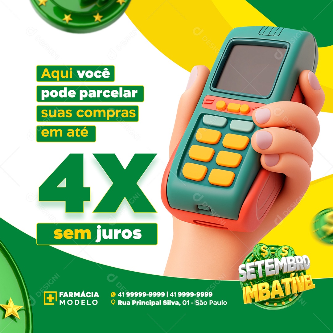 Farmácia Setembro Imbatível Parcelar suas Compras Social Media PSD Editável