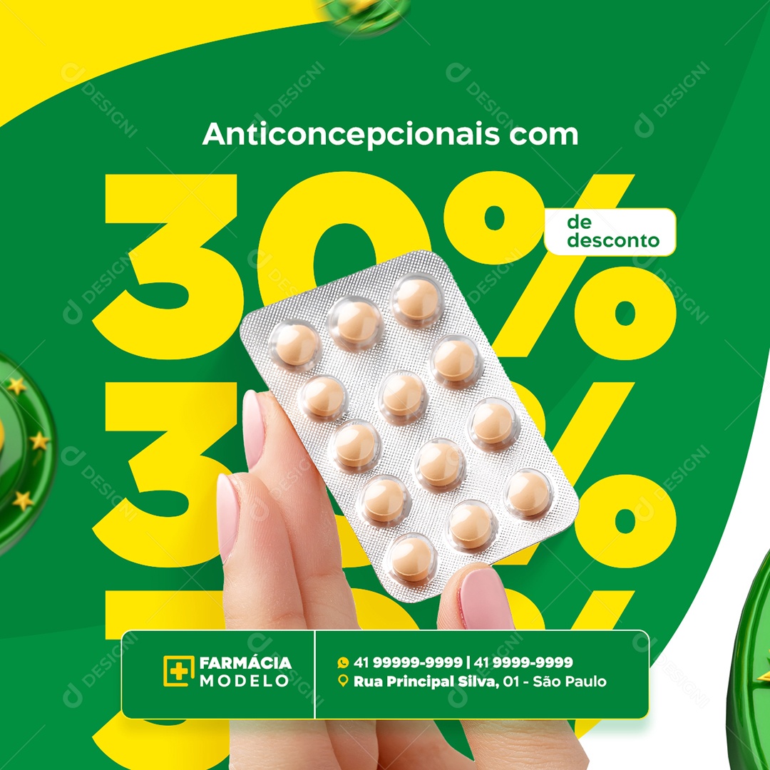 Farmácia Setembro Imbatível Anticoncepcionais Social Media PSD Editável