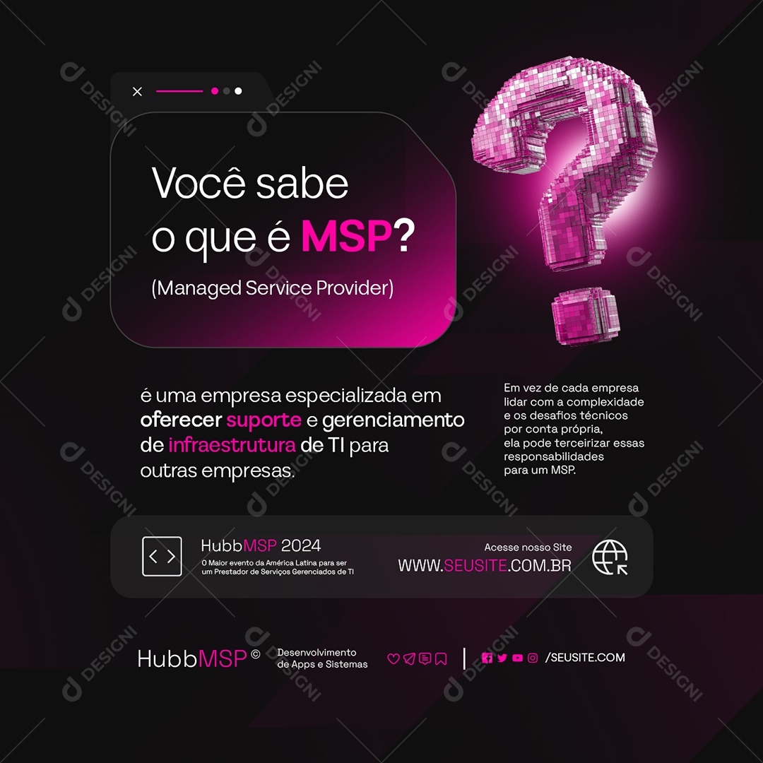Você Sabe O Que é MSP Social Media PSD Editável