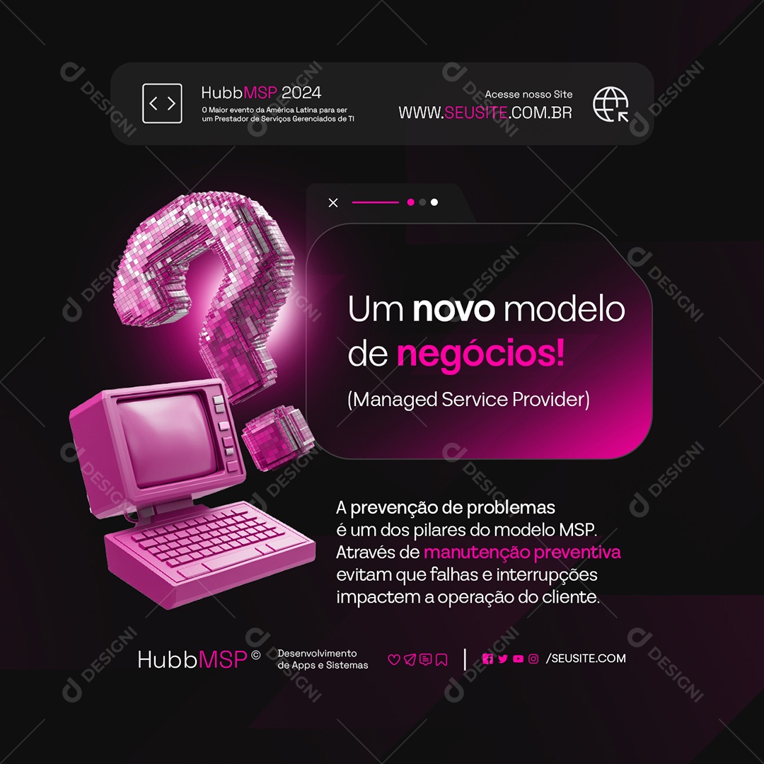 MSP Um Novo Modelo de Negócios Social Media PSD Editável