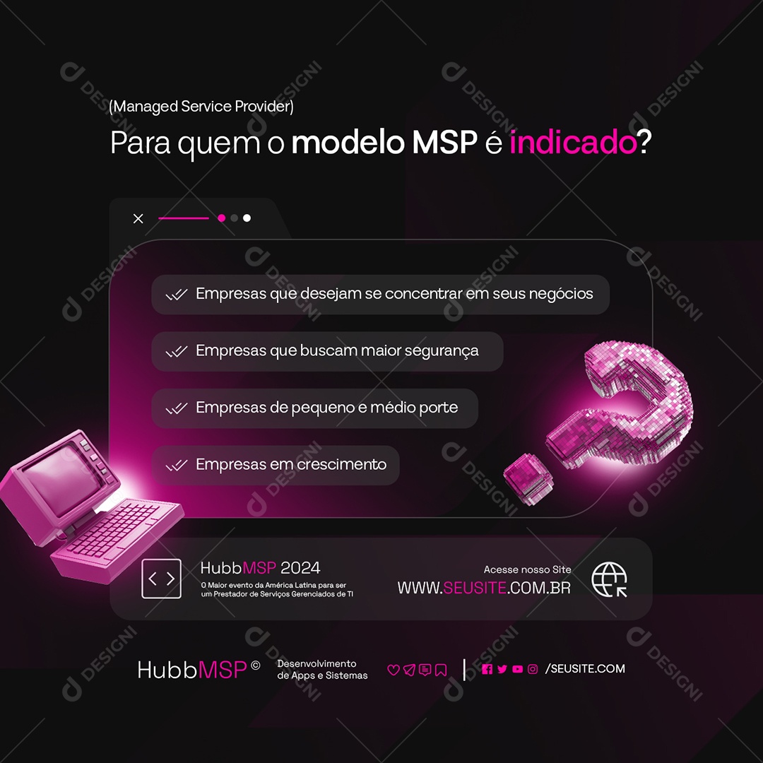 Social Media Para Quem o Modelo MSP é Indicado PSD Editável