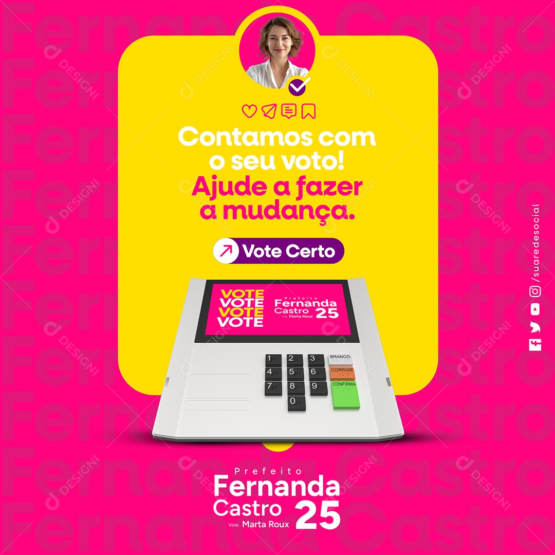 Feed Campanha Politica  Agenda Social Media PSD Editável