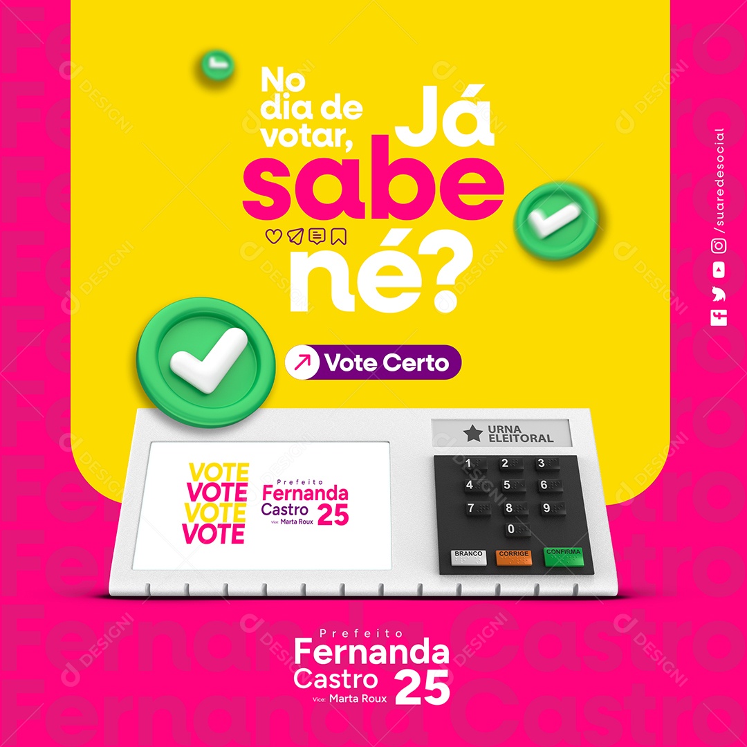 Feed Campanha Politica Social Media PSD Editável