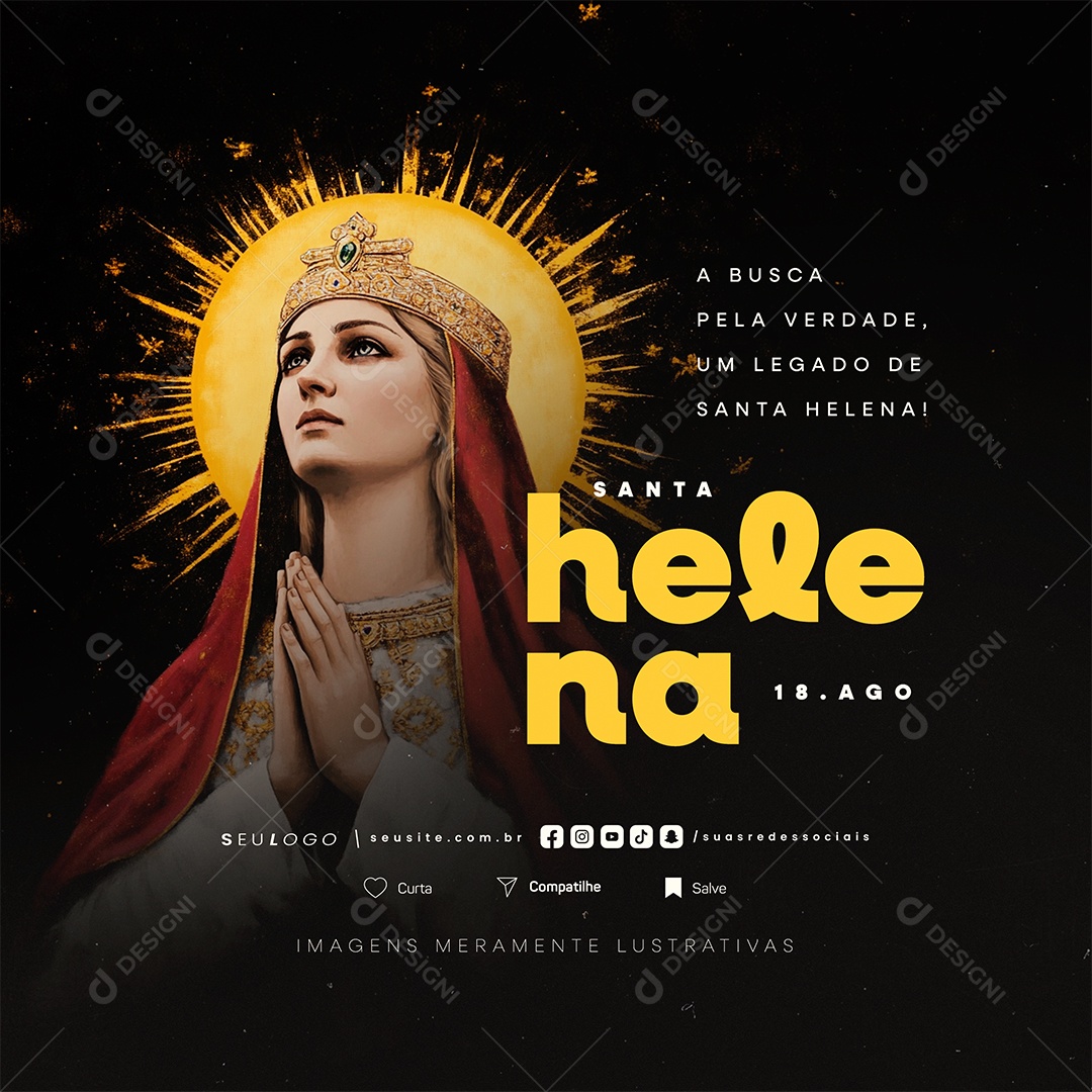 Dia de Santa Helena 18 de Agosto A Busca Pela Verdade Social Media PSD Editável