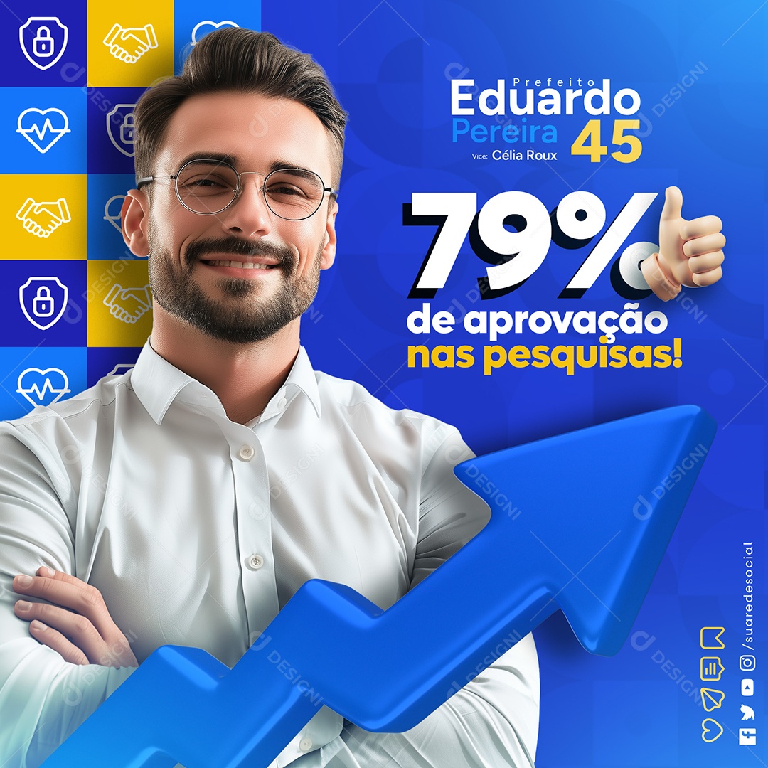 Feed Campanha Politica Social Media PSD Editável