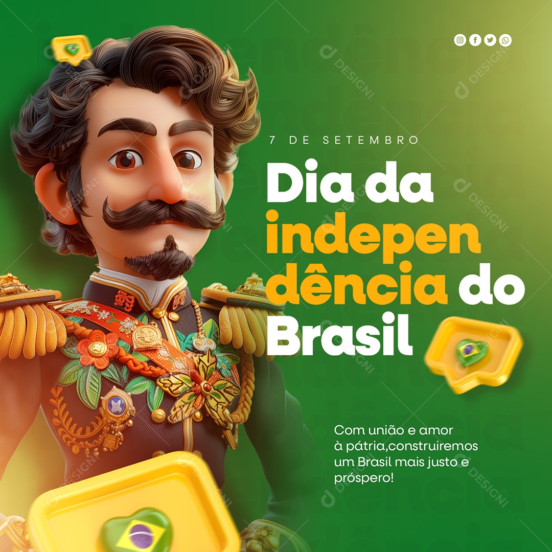 Dia da Independência do Brasil Social Media PSD Editável