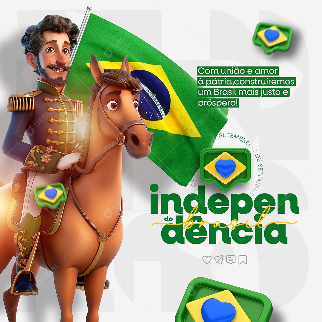 Brazilian Independence Day Social Media PSD Editable