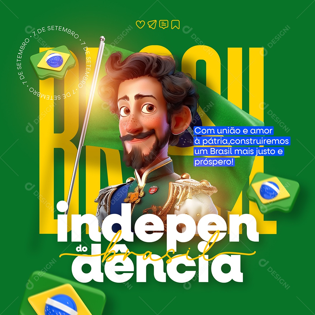 Dia da Independência do Brasil Social Media PSD Editável