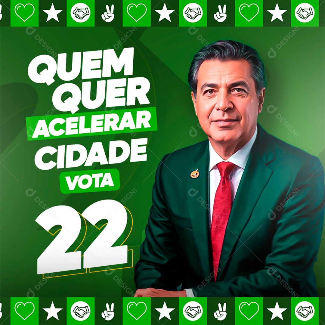 Política Quem Quer Acelerar Social Media PSD Editável