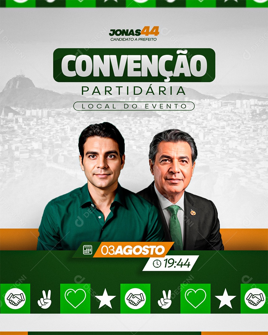 Política Convenção Partidária Social Media PSD Editável