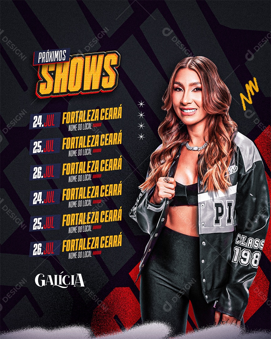 Flyer Próximos Shows Social Media PSD Editável