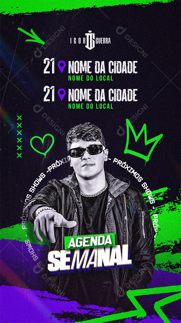 Story Flyer Agenda Semanal Social Media PSD Editável