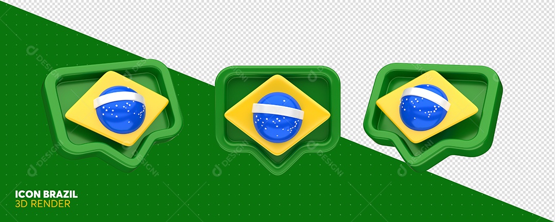 Elemento 3D Emoji da Independência do Brasil Para Composição PSD