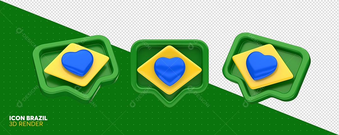 Elemento 3D Emoji da Independência do Brasil Para Composição PSD